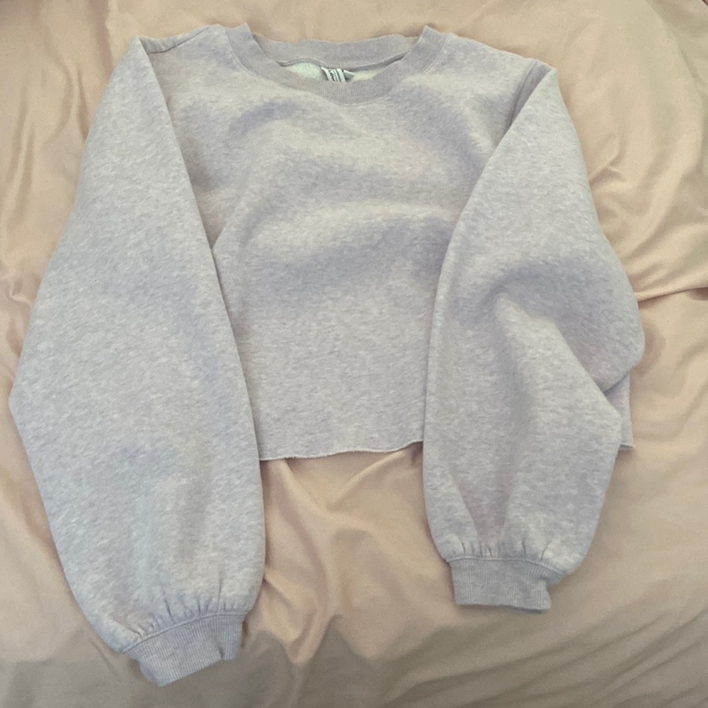 Cropped Purple Sweater Crewneck